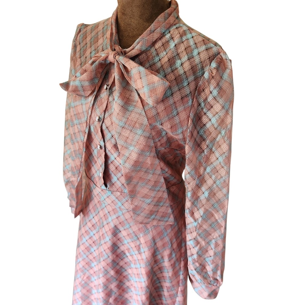 NWT Lai Meng Five Cats Midi Dress Asia US Size 10 Vintage Style Secretary - Picture 4 of 11